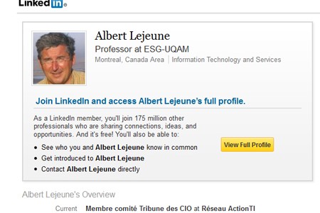 Albert Lejeune sur LINKEDIN